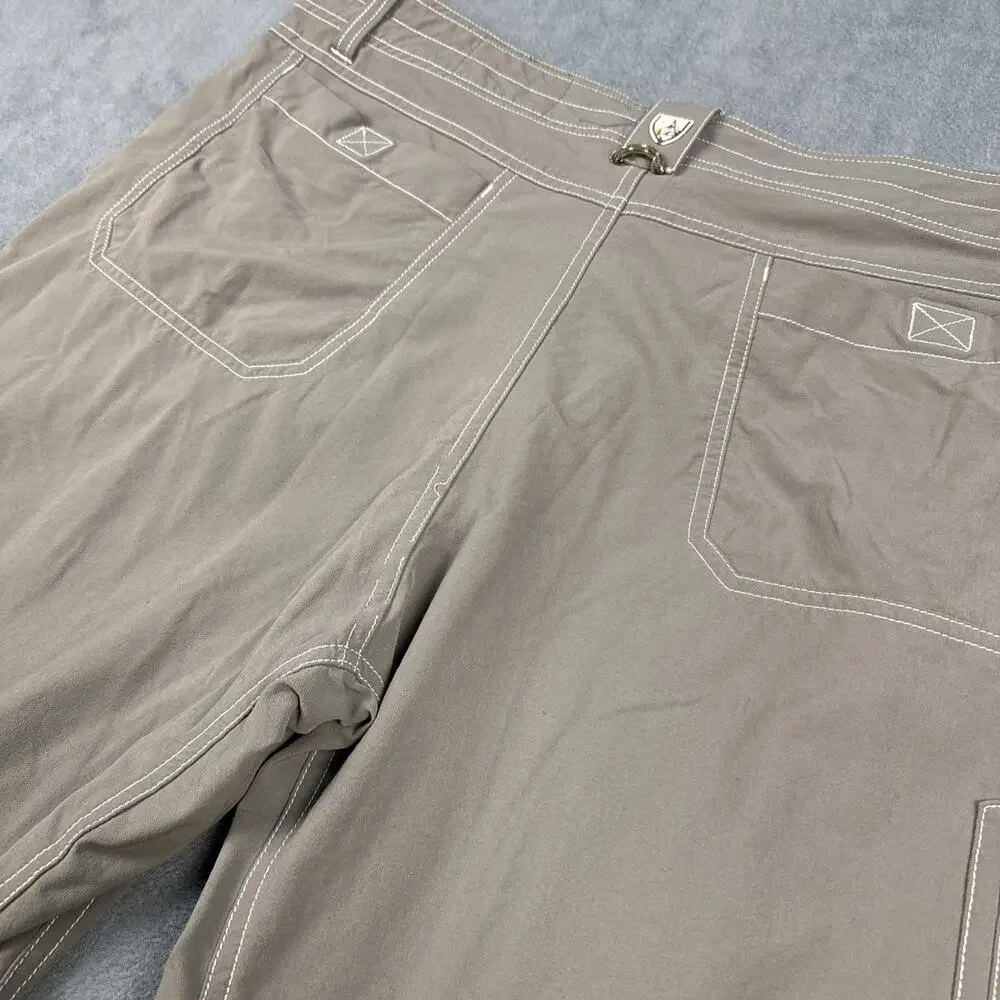 Kuhl Shorts Mens 40 Brown Tan Hiking Camping Chino Outdoor Italian Snap